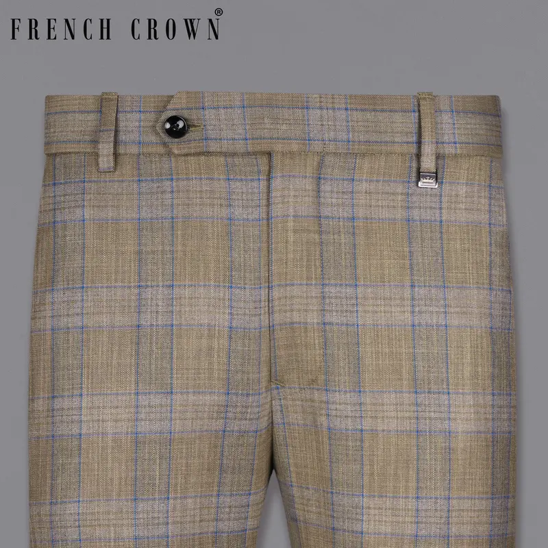 Arrowtown Brown With Azure Blue Plaid Pant 6