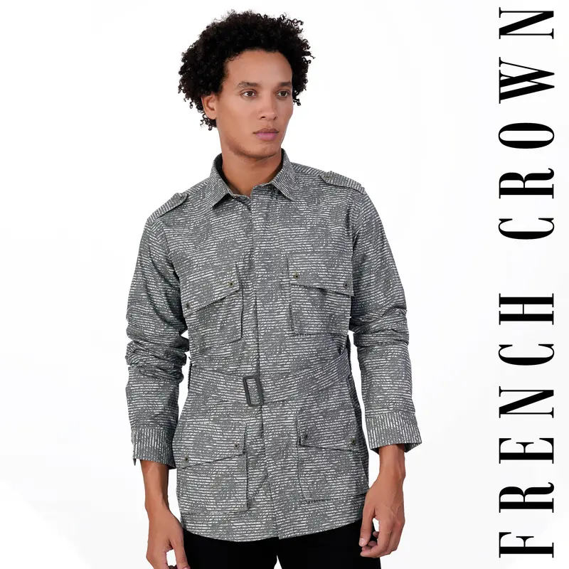 Arsenic Gray Textured Royal Oxford Designer Shirt 1