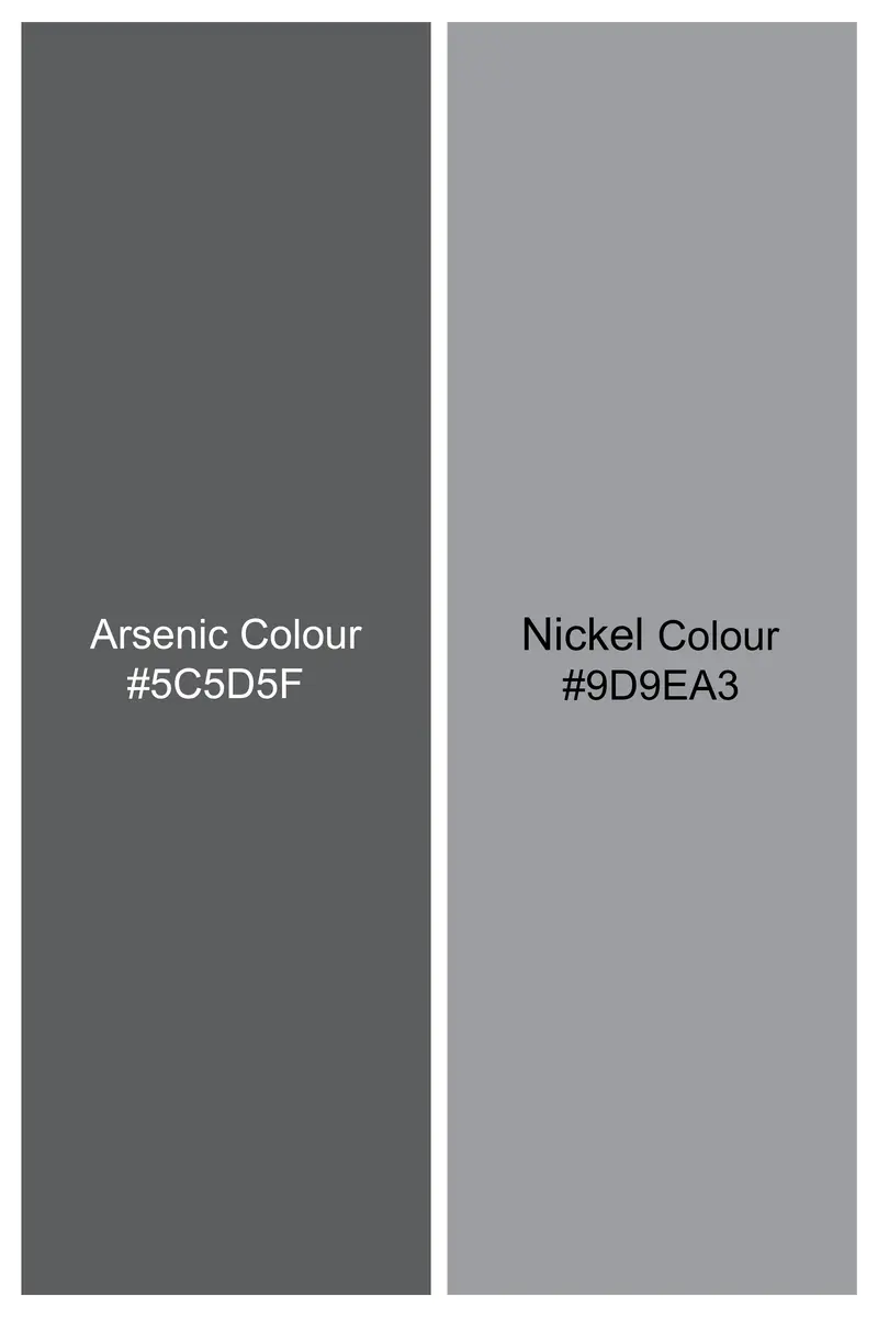 Arsenic Gray Textured Royal Oxford Designer Shirt 11