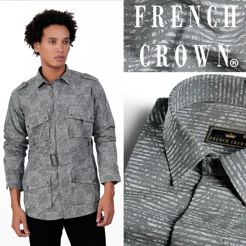 Arsenic Gray Textured Royal Oxford Designer Shirt 12