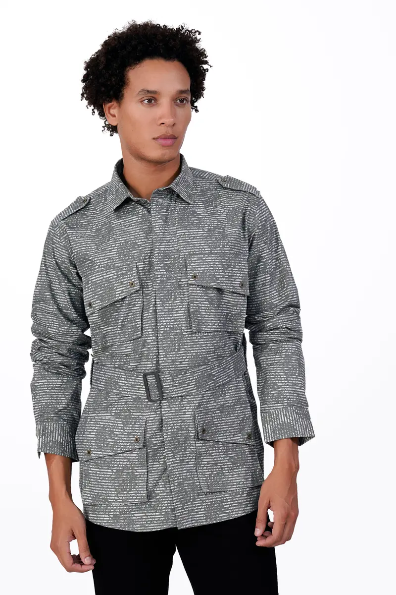 Arsenic Gray Textured Royal Oxford Designer Shirt 2