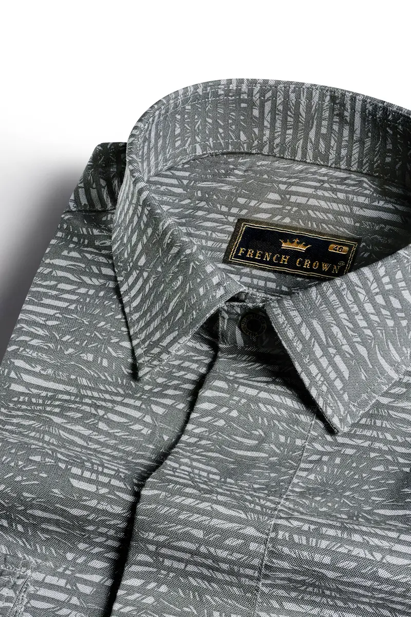 Arsenic Gray Textured Royal Oxford Designer Shirt 4