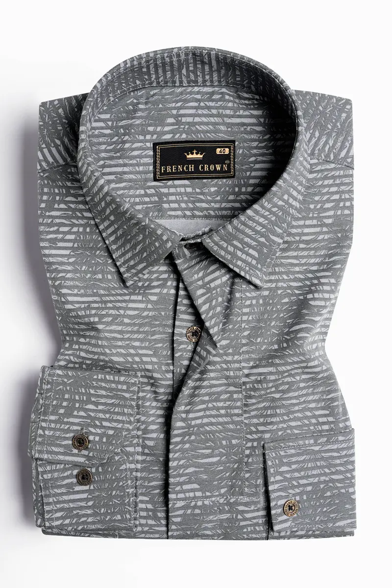 Arsenic Gray Textured Royal Oxford Designer Shirt 6