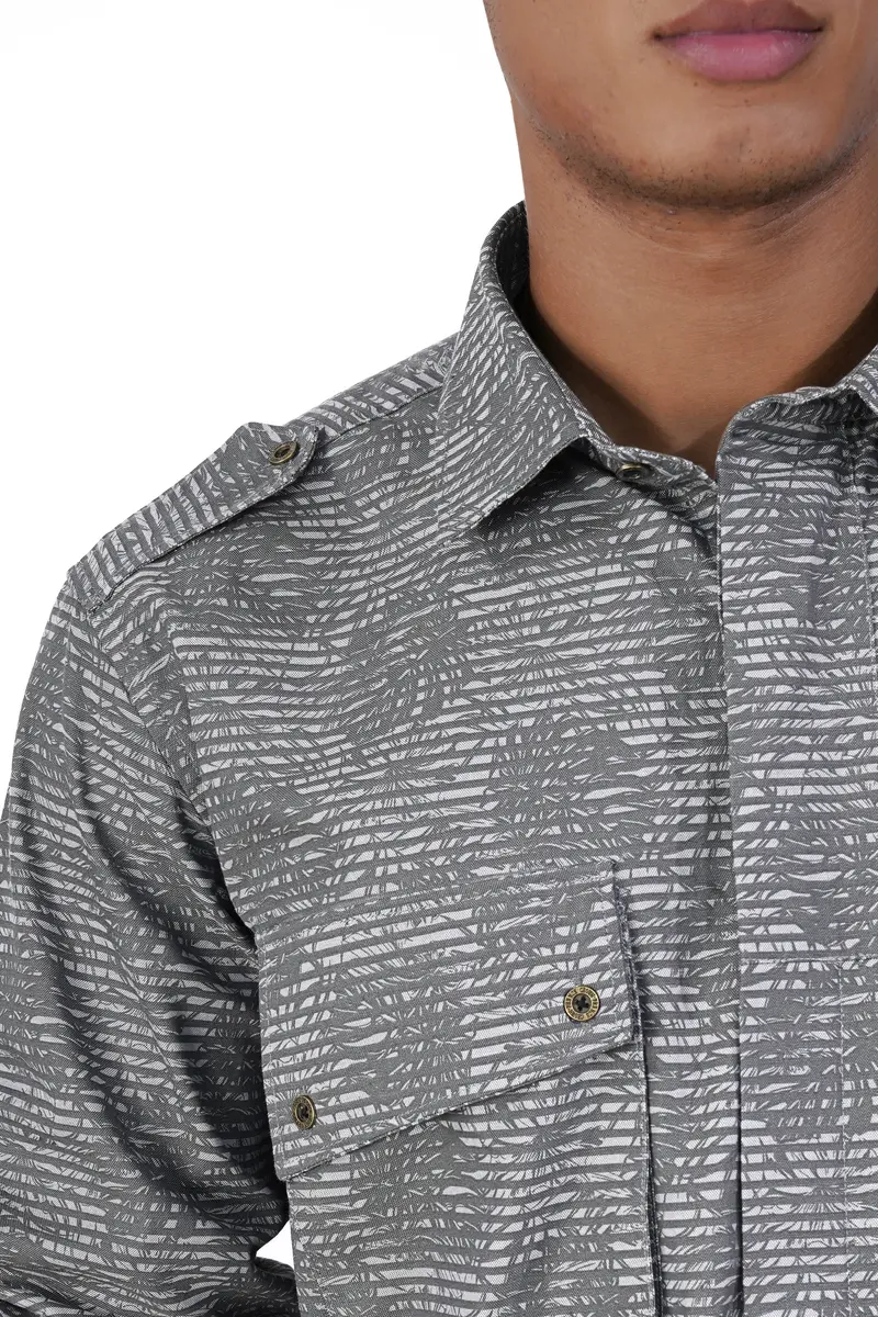 Arsenic Gray Textured Royal Oxford Designer Shirt 7
