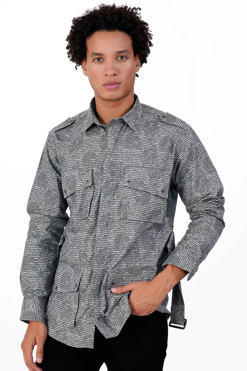 Arsenic Gray Textured Royal Oxford Designer Shirt 8