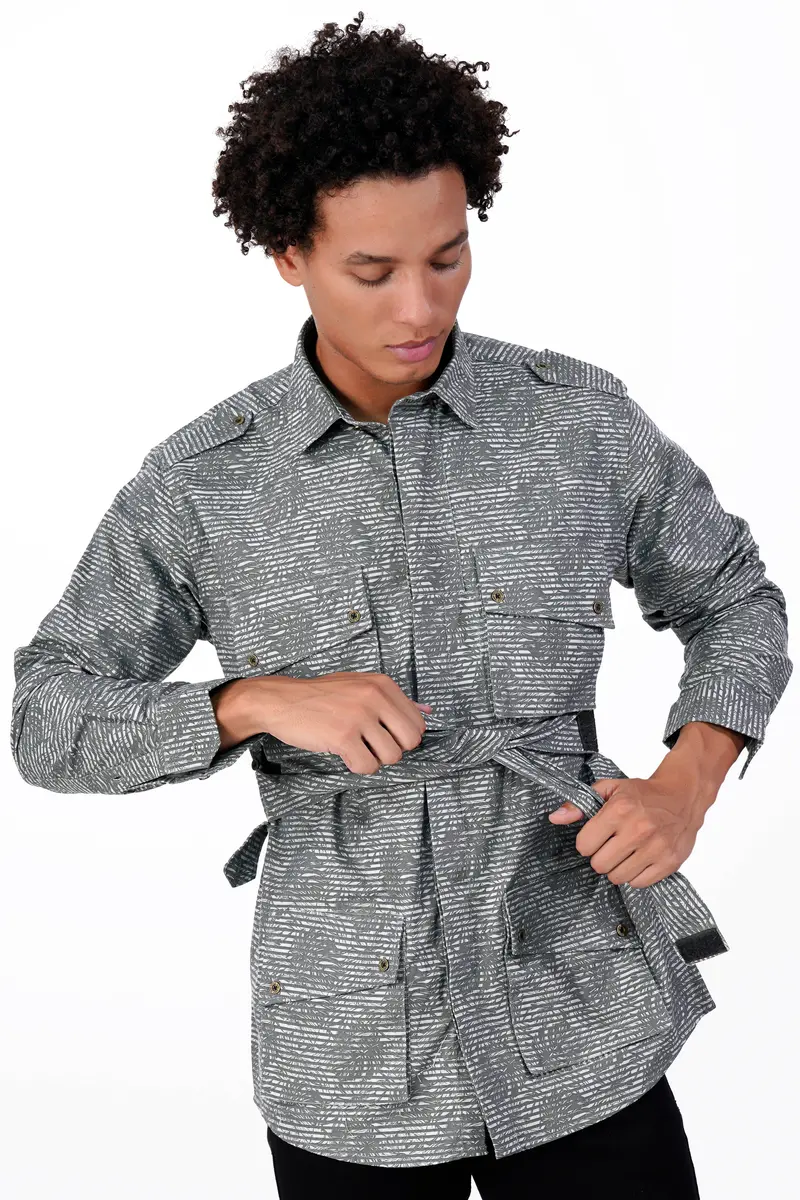 Arsenic Gray Textured Royal Oxford Designer Shirt 9