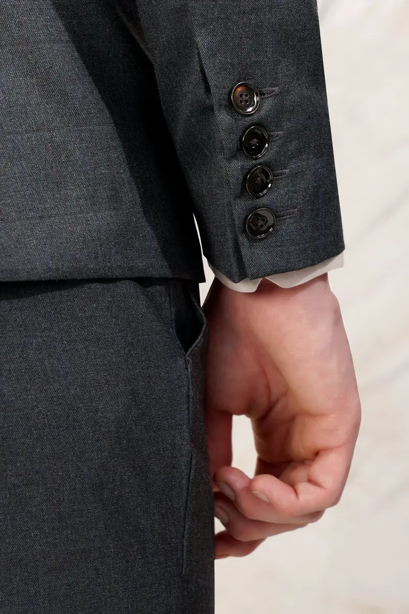 Arsenic Grey Wool Rich Double Breasted Blazer 6
