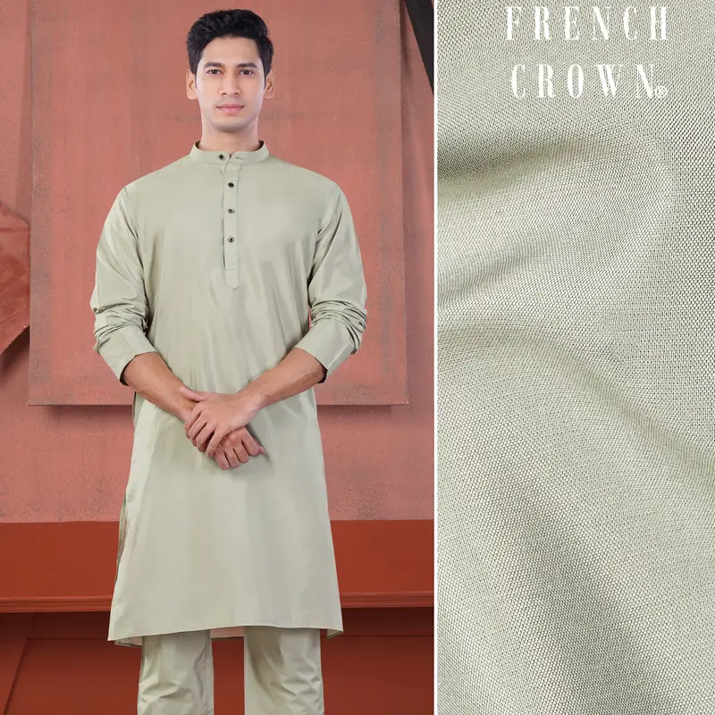 Artichoke Gray Subtle Sheen Viscose Kurta 1