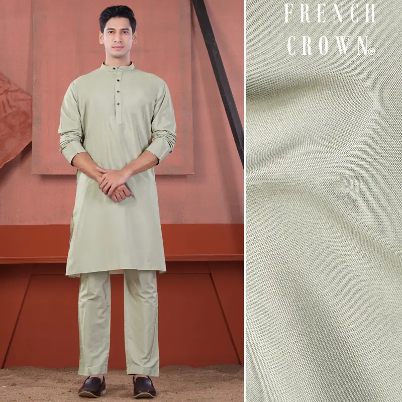 Artichoke Gray Subtle Sheen Viscose Kurta Set 1