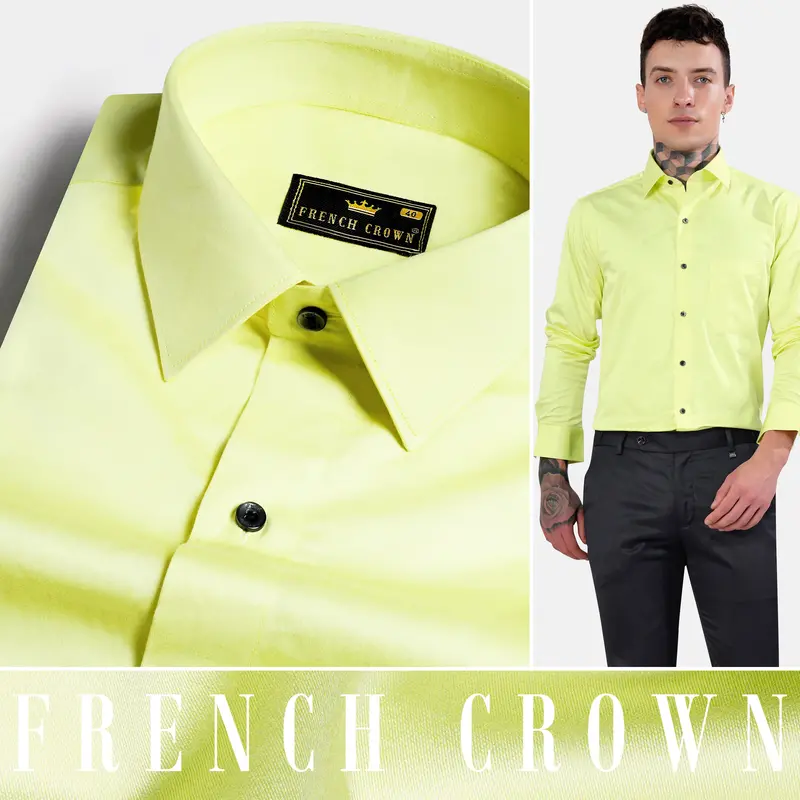 Arylide Green Subtle Sheen Super Soft Premium Cotton Shirt 4
