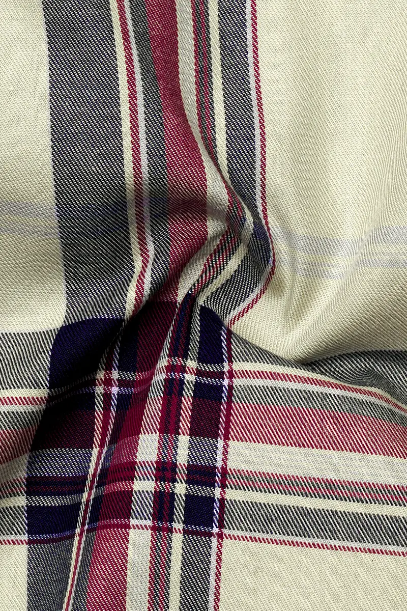Ash Green Plaid Twill Premium Cotton Shirt 3