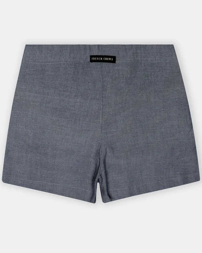 Ashen-Comet Gray Textured Oxford Premium Cotton Boxer 1