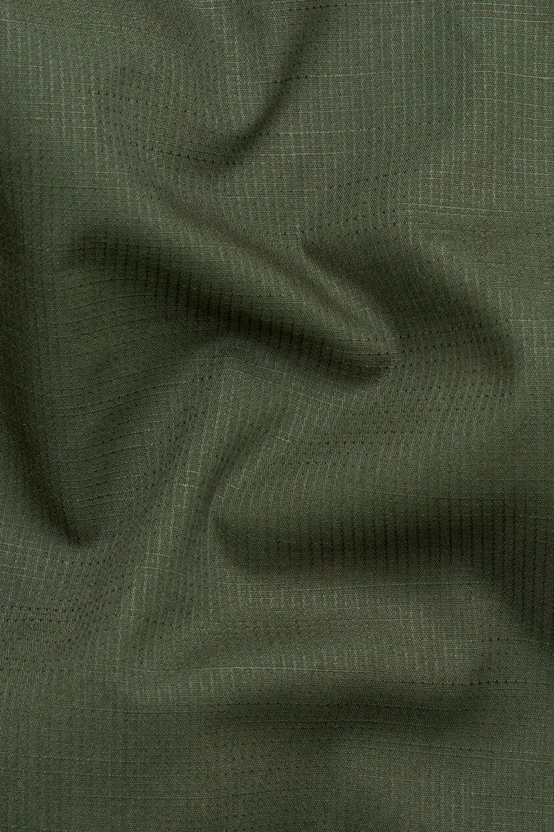 Asparagus Green Dobby Textured Premium Giza Cotton Shirt 2