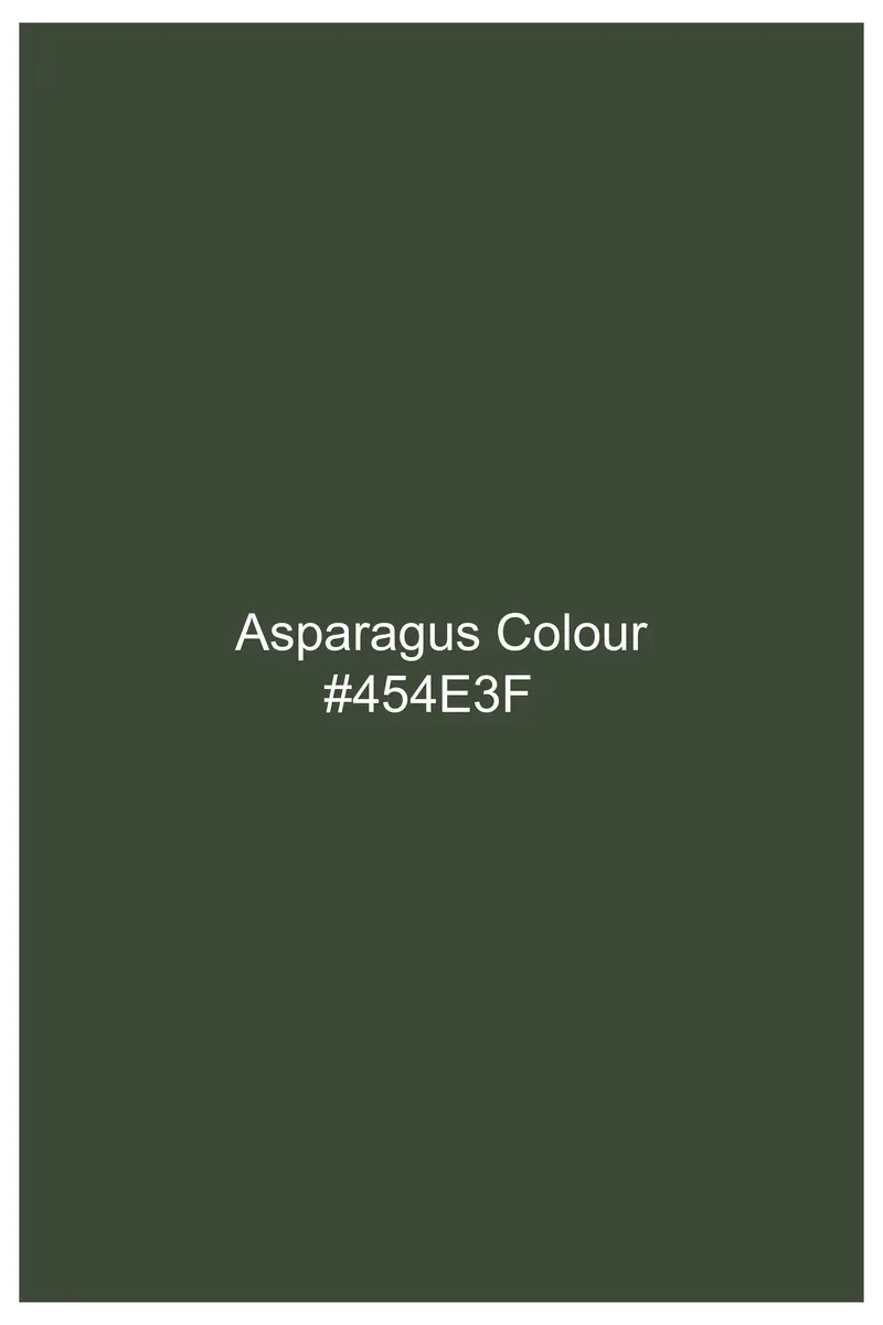 Asparagus Green Dobby Textured Premium Giza Cotton Shirt 5