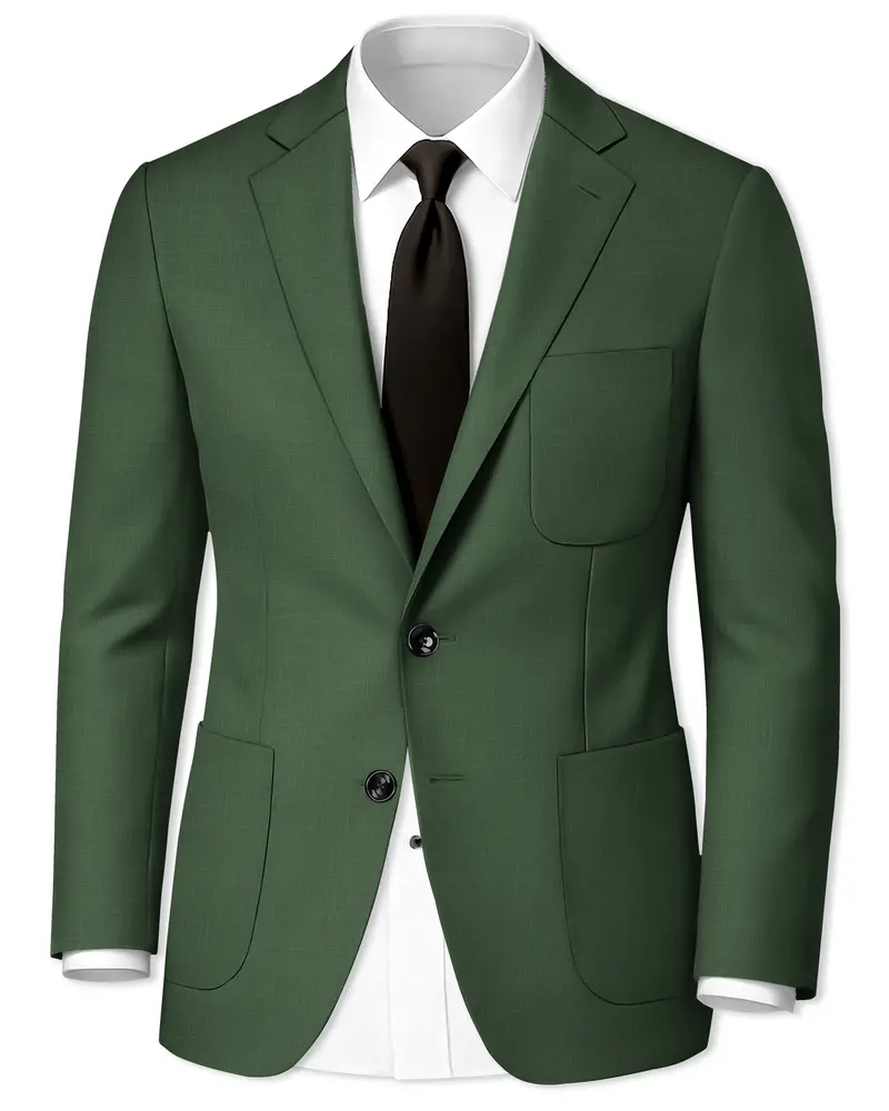 Asparagus Green Luxurious Linen Sports Blazer 1