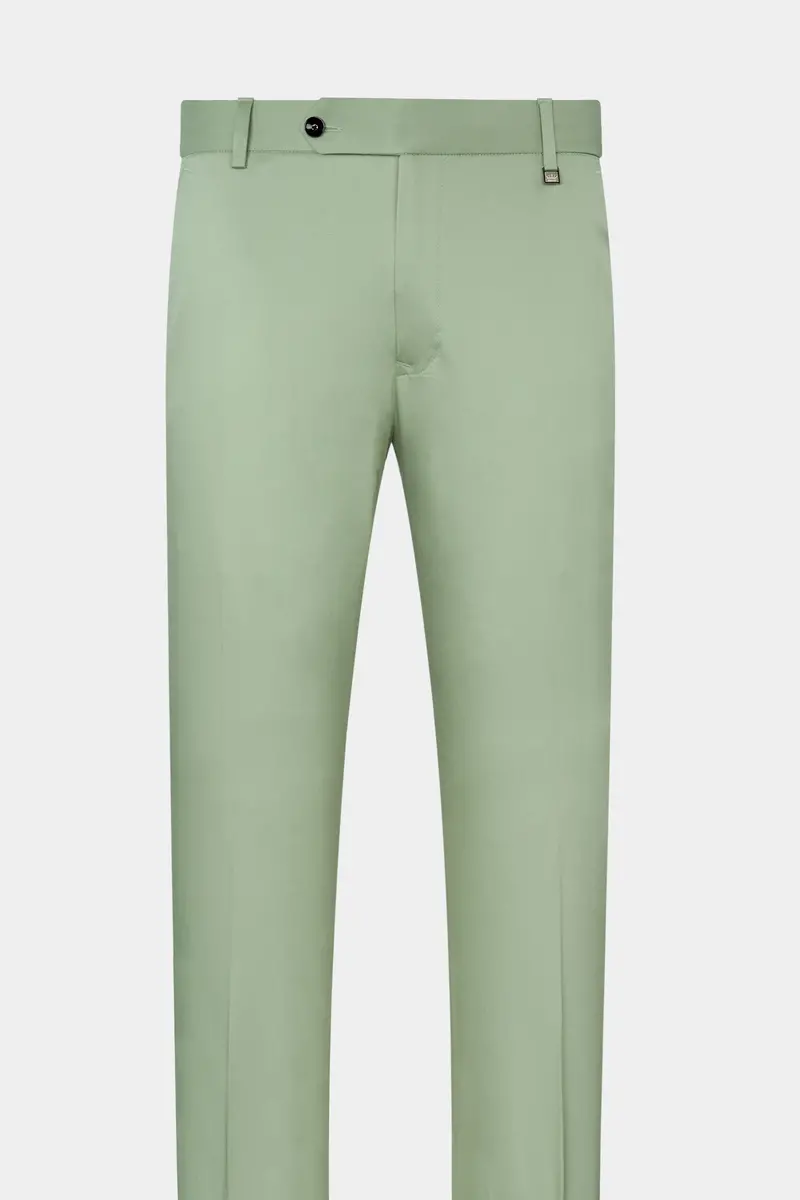 Asparagus Green With Horizontal Stitches Premium Cotton Pant 4