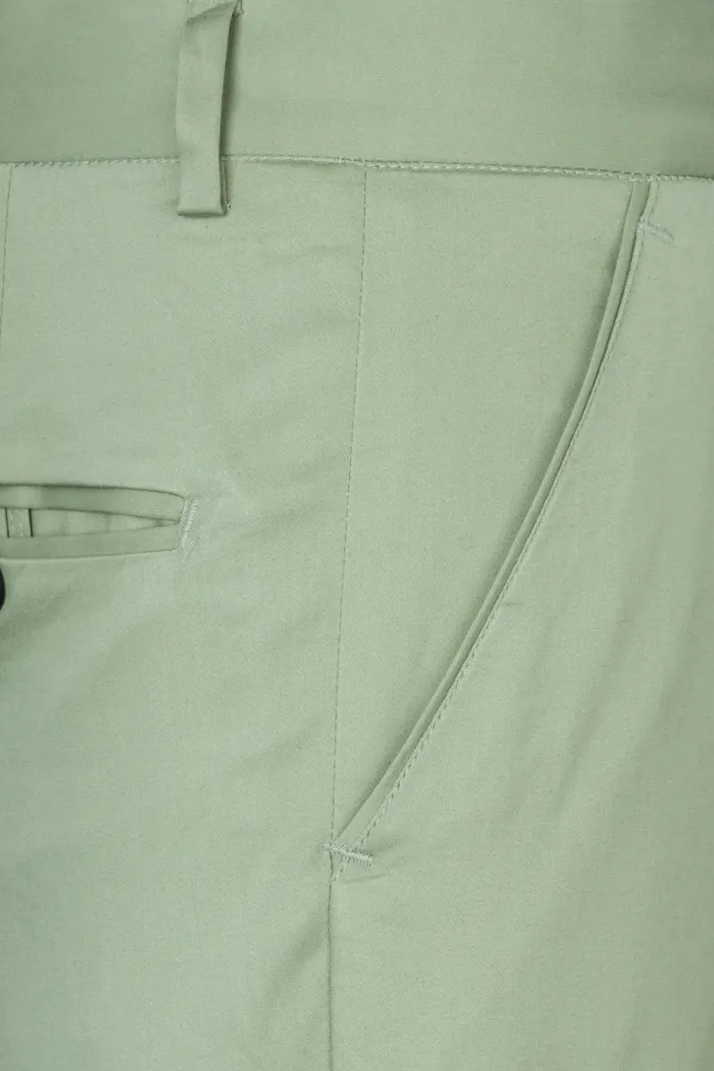 Asparagus Green With Horizontal Stitches Premium Cotton Pant 7