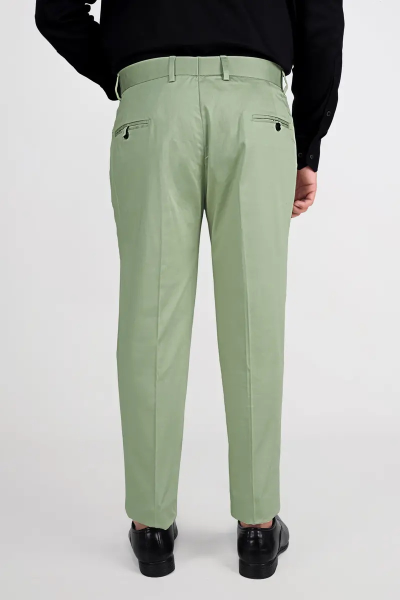 Asparagus Green With Horizontal Stitches Premium Cotton Pant 8