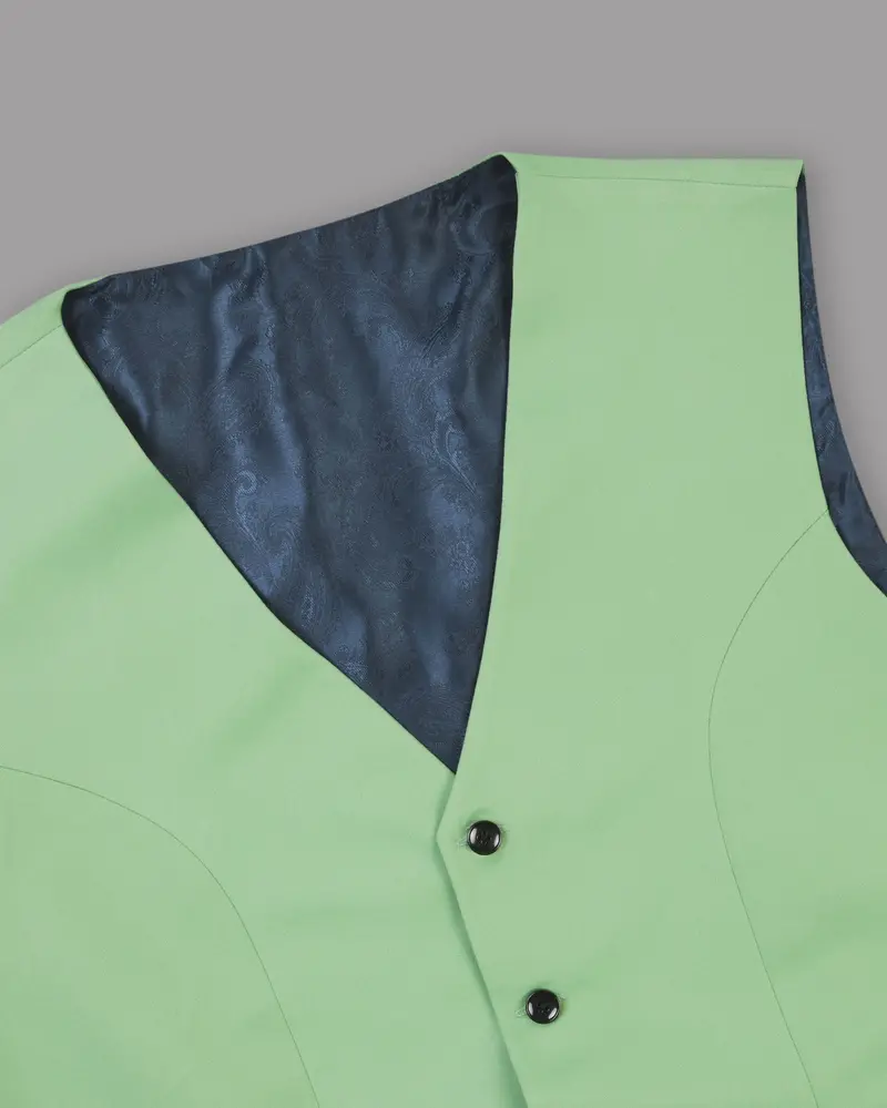 Asparagus Green Wool Blend Dinner Waistcoat 4