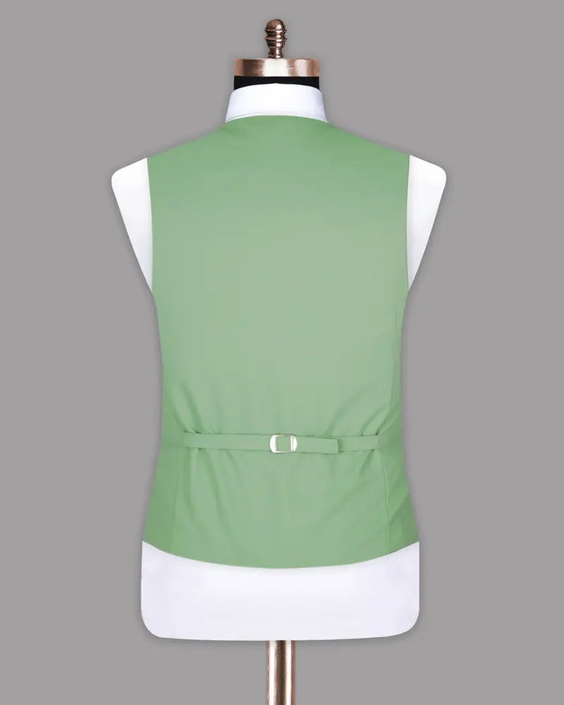 Asparagus Green Wool Blend Dinner Waistcoat 6