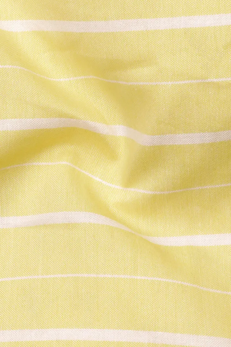 Astra Yellow And White Striped Royal Oxford Shirt 3