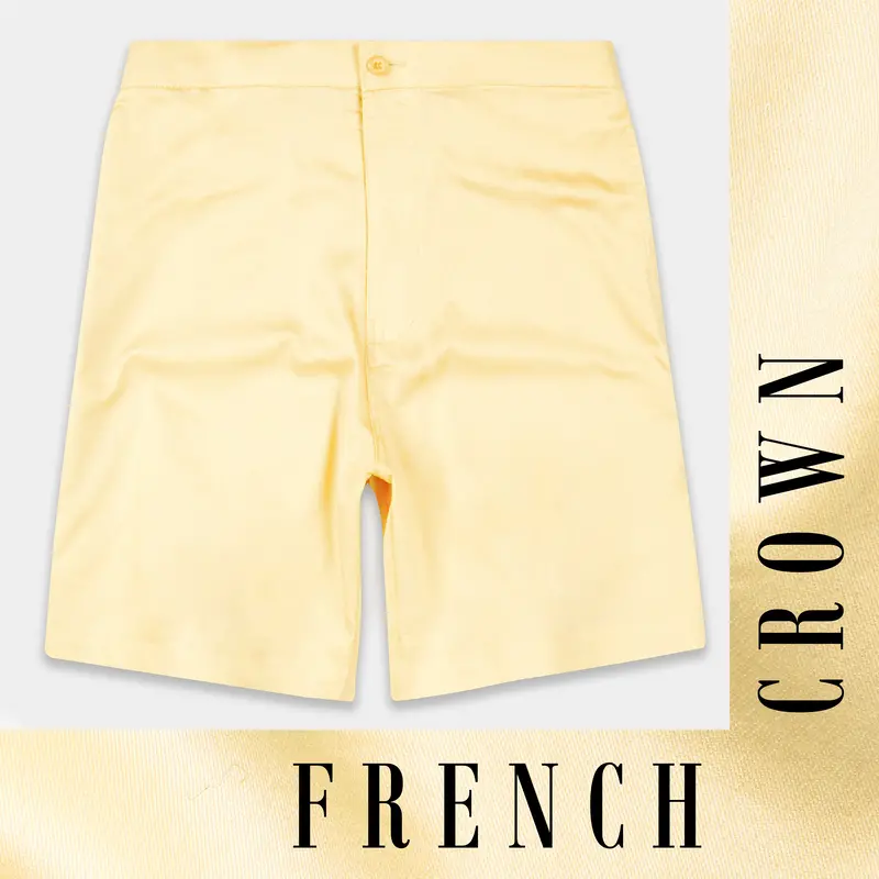 Astra Yellow Subtle Sheen Super Soft Premium Cotton Shorts 1