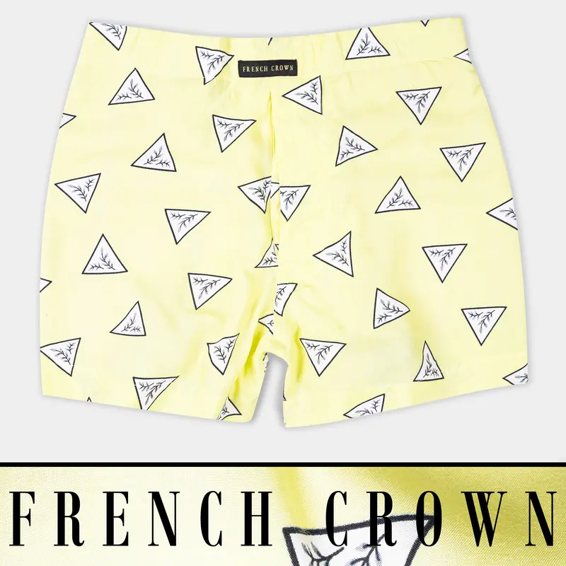 Astra Yellow Triangle Printed Premium Cotton Boxer 1
