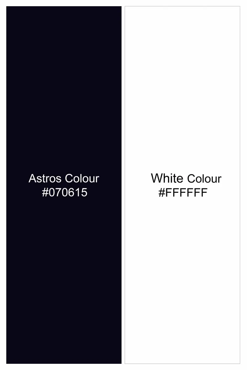 Astros Blue And Bright White Dobby Textured Premium Giza Cotton Shirt 5