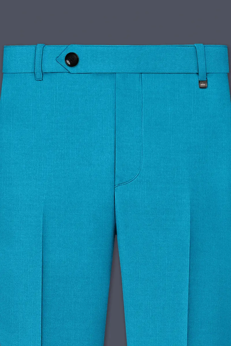 Atlantic-Bondi Blue Wool Rich Slight Stretch Double Breasted Suit 12