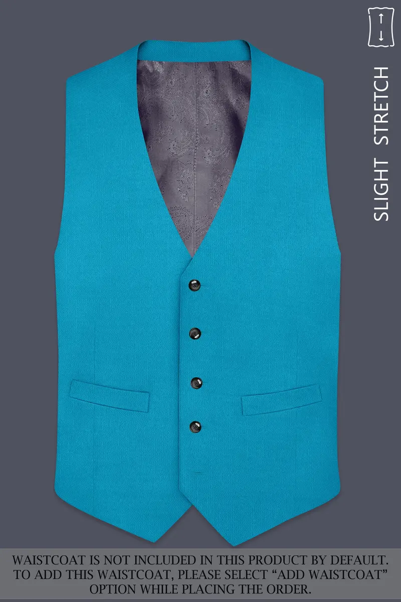 Atlantic-Bondi Blue Wool Rich Slight Stretch Double Breasted Suit 16