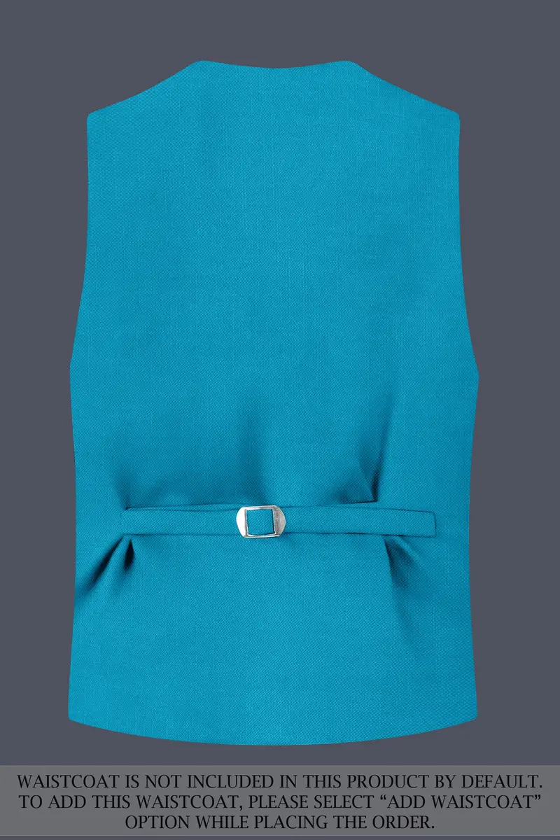 Atlantic-Bondi Blue Wool Rich Slight Stretch Double Breasted Suit 17