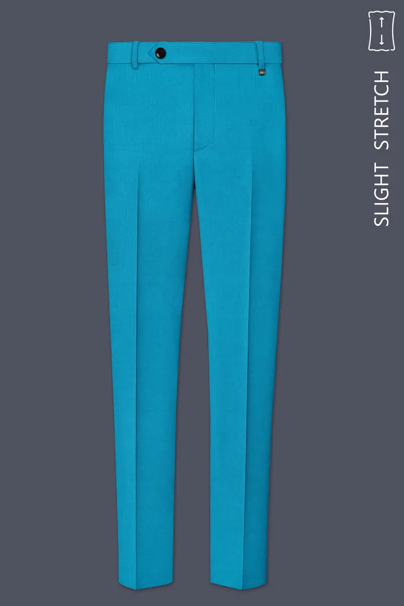 Atlantic-Bondi Blue Wool Rich Slight Stretch Single Breasted Suit 13