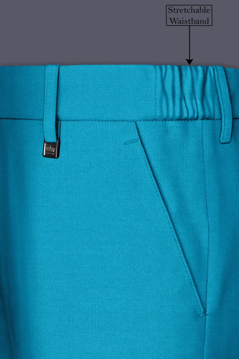 Atlantic-Bondi Blue Wool Rich Slight Stretch Single Breasted Suit 15
