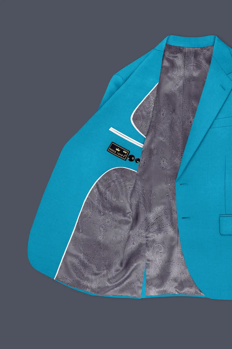Atlantic-Bondi Blue Wool Rich Slight Stretch Single Breasted Suit 6