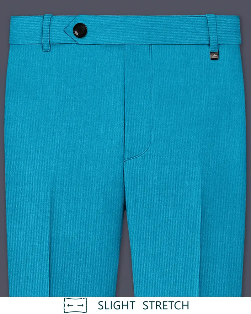 Atlantic-Bondi Blue Wool Rich Slight Stretch Waistband Pant 1