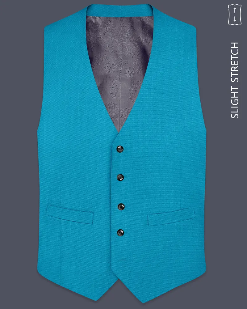 Atlantic-Bondi Blue Wool Rich Slight Stretch Waistcoat 1