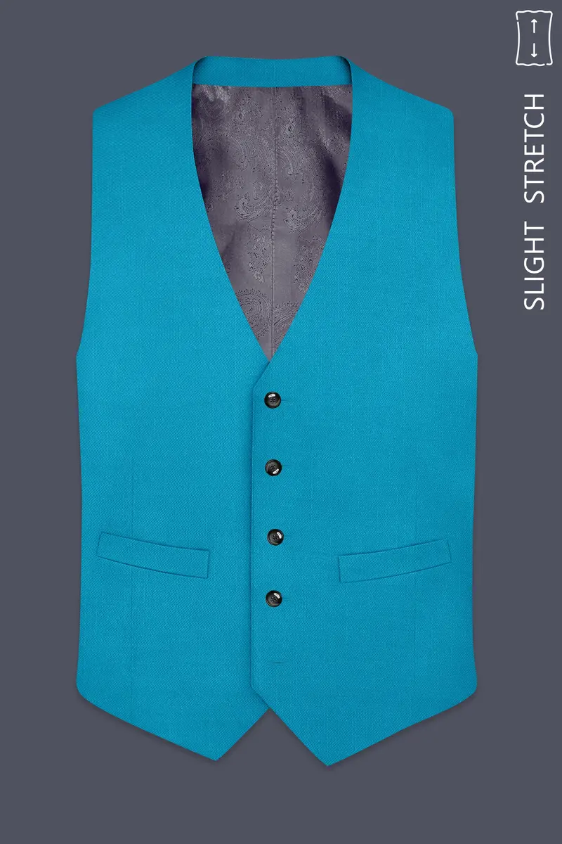 Atlantic-Bondi Blue Wool Rich Slight Stretch Waistcoat 2
