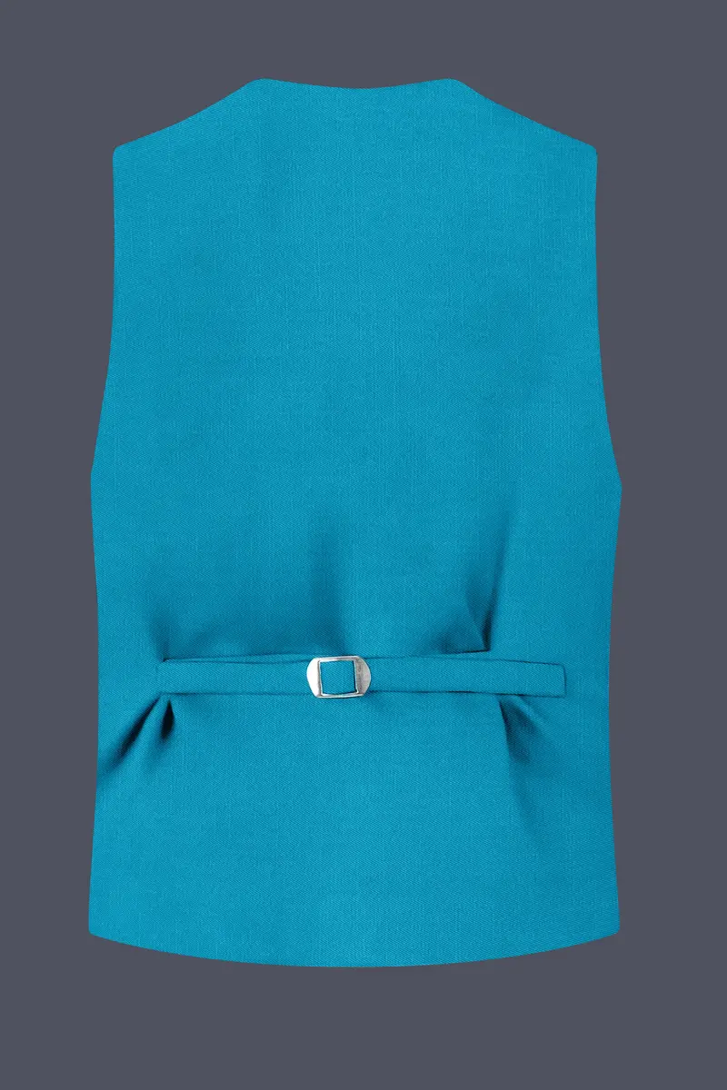 Atlantic-Bondi Blue Wool Rich Slight Stretch Waistcoat 4