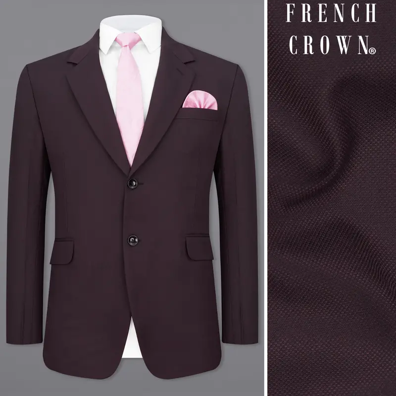 Aubergine Maroon Single Breasted Blazer 1