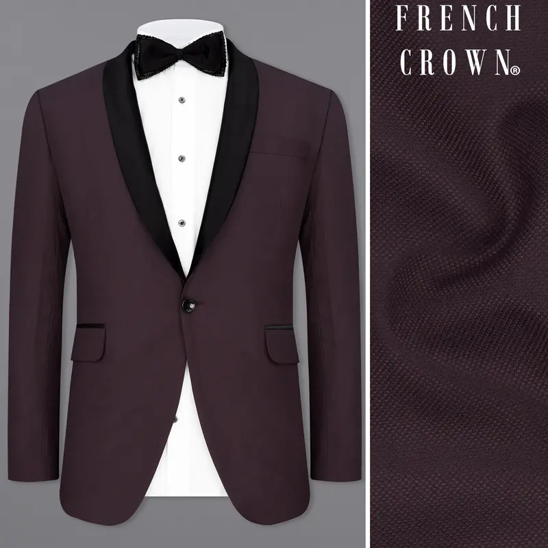Aubergine Maroon Tuxedo Blazer 1