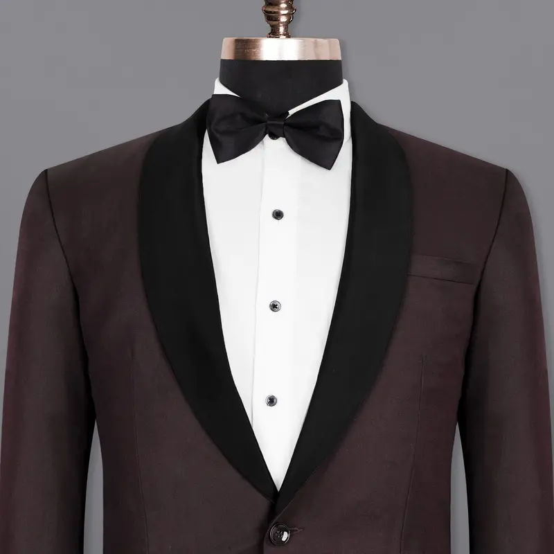 Aubergine Tuxedo Wool Rich Blazer 1