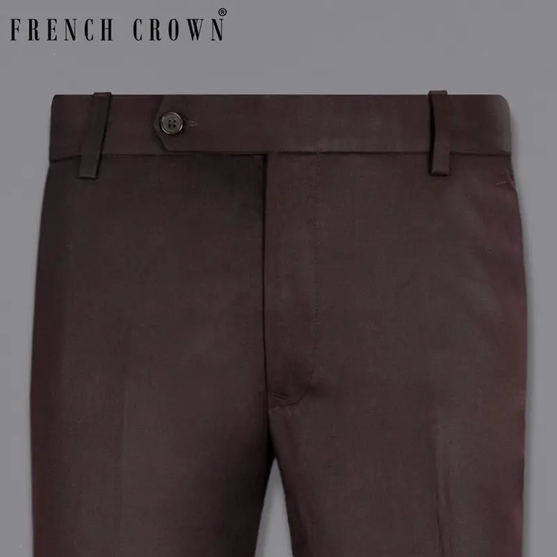 Aubergine Wool Rich Pant 1