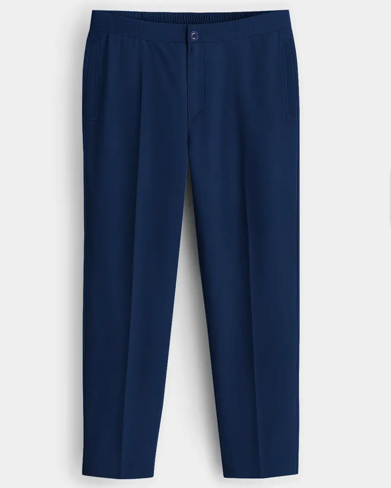 Aubivra-Prussian Blue Dobby Textured Premium Cotton Lounge Pant 1