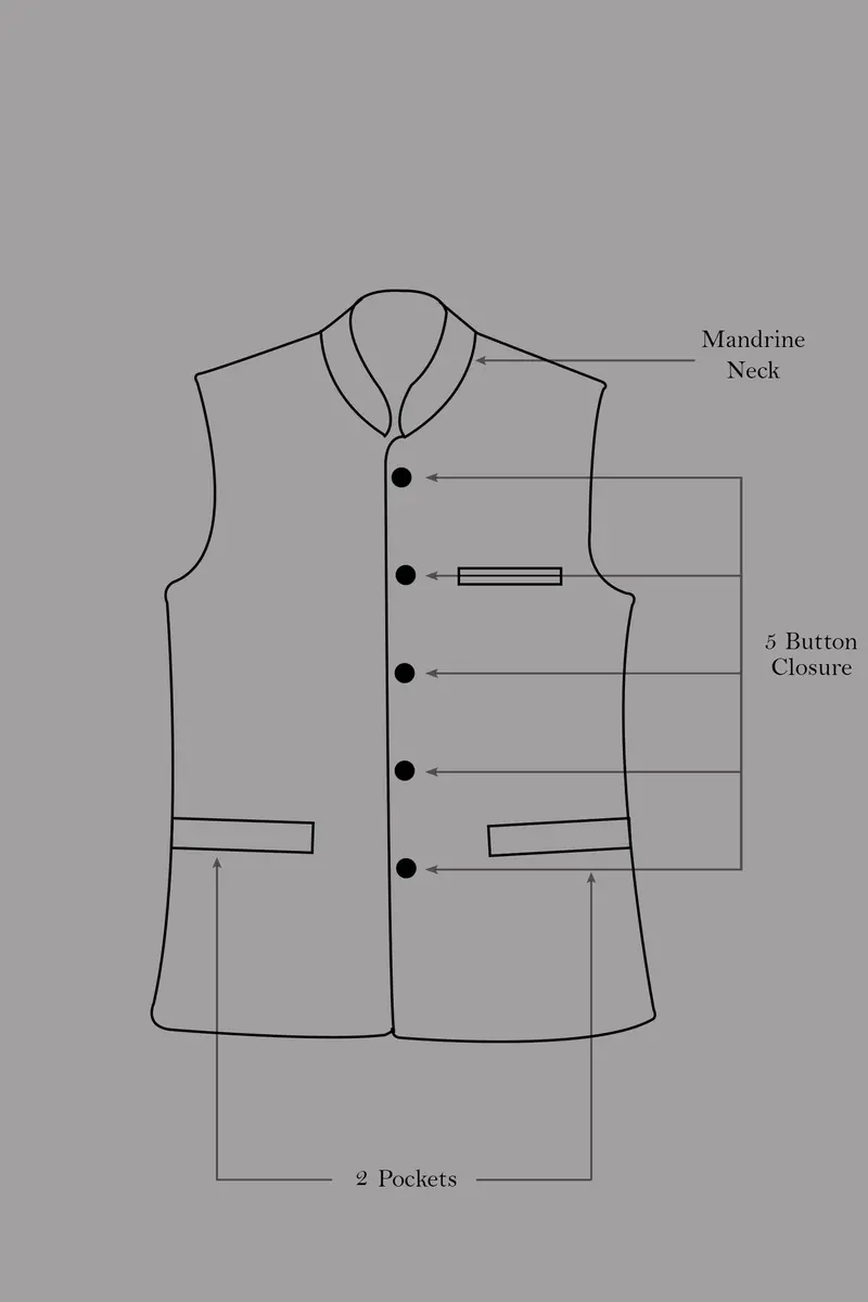 Aureblu-Korean Prussian Blue 4-Way Stretch Wrinkle-Free Wool Rich Nehru Jacket 6