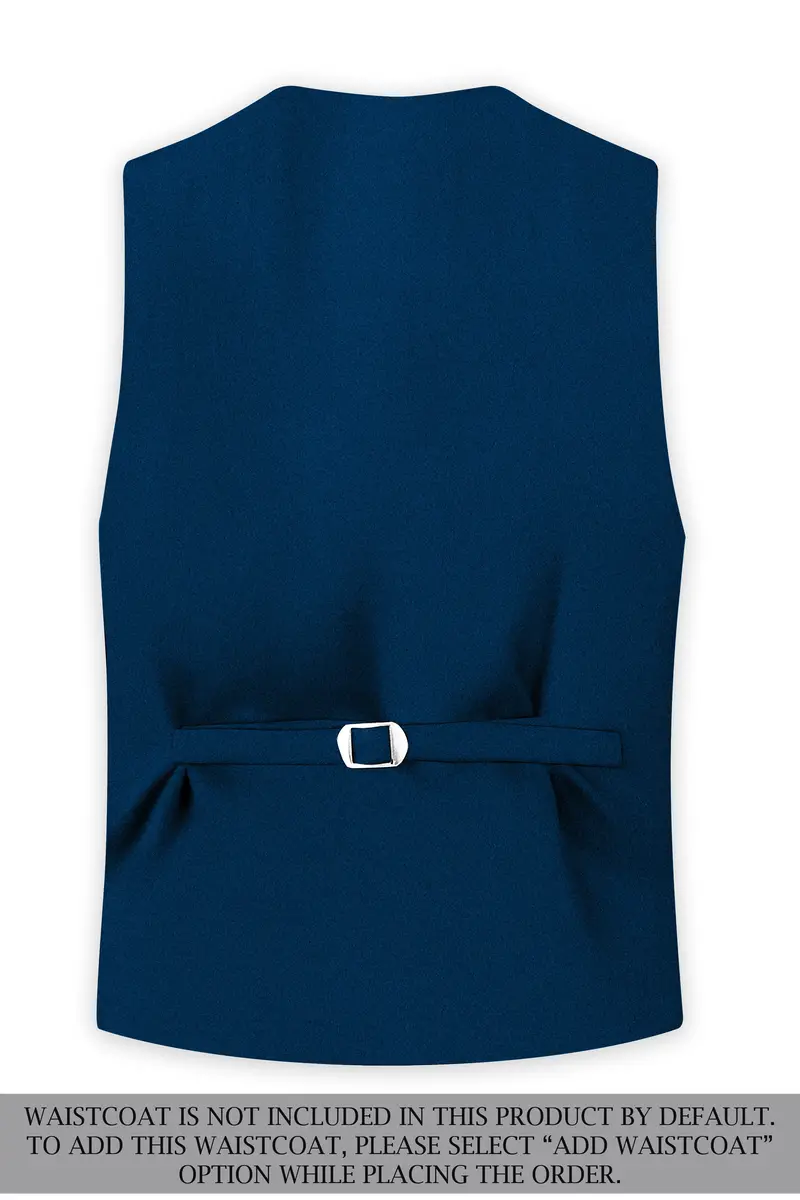 Aureblu-Korean Prussian Blue 4-Way Stretch Wrinkle-Free Wool Rich Single Breasted Suit 17