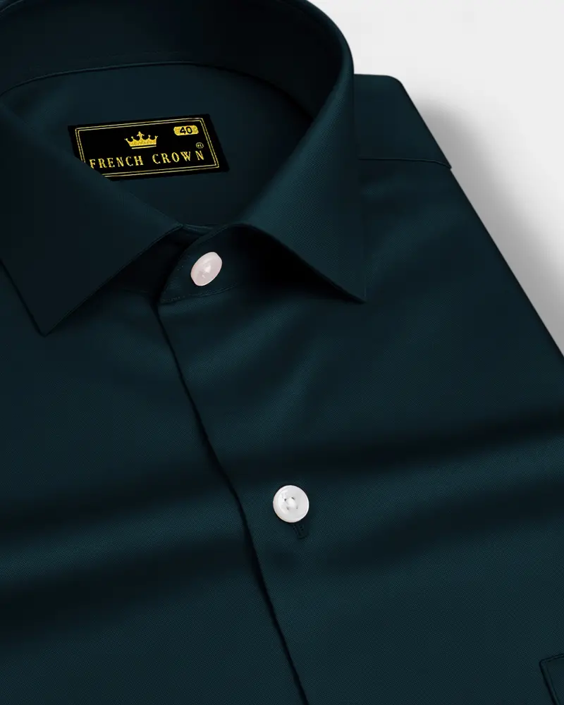 Aureburn-Burnham Green Subtle Sheen Super Soft Premium Cotton Dress Shirt 1