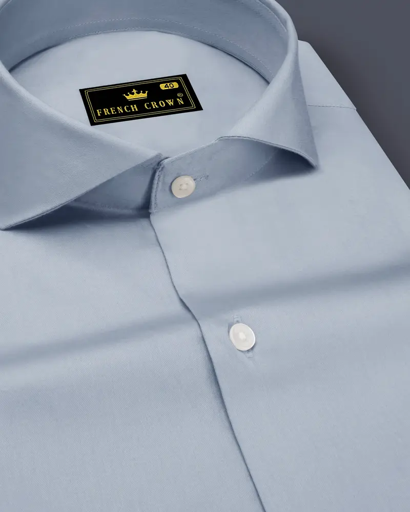 Aurecad-Cadet Gray Subtle Sheen Super Soft Premium Cotton Cut Away Collar Dress Shirt 1