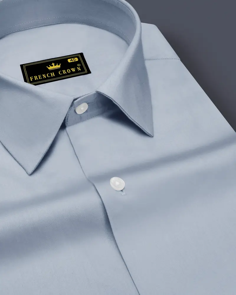 Aurecad-Cadet Gray Subtle Sheen Super Soft Premium Cotton Dress Shirt 1