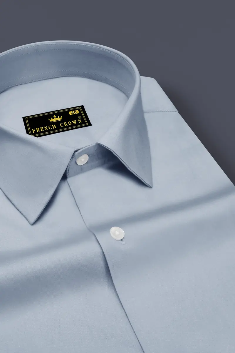 Aurecad-Cadet Gray Subtle Sheen Super Soft Premium Cotton Dress Shirt 2