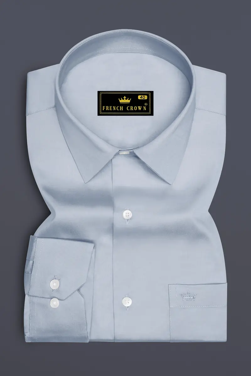 Aurecad-Cadet Gray Subtle Sheen Super Soft Premium Cotton Dress Shirt 4